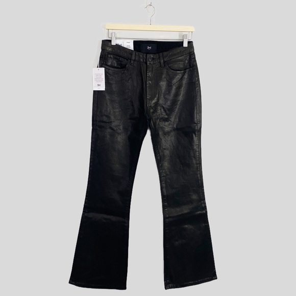 Anthropologie‎ 3X1 NYC Farrah Coated High Rise Bell Bottom Flare Jeans Italy - Picture 2 of 15